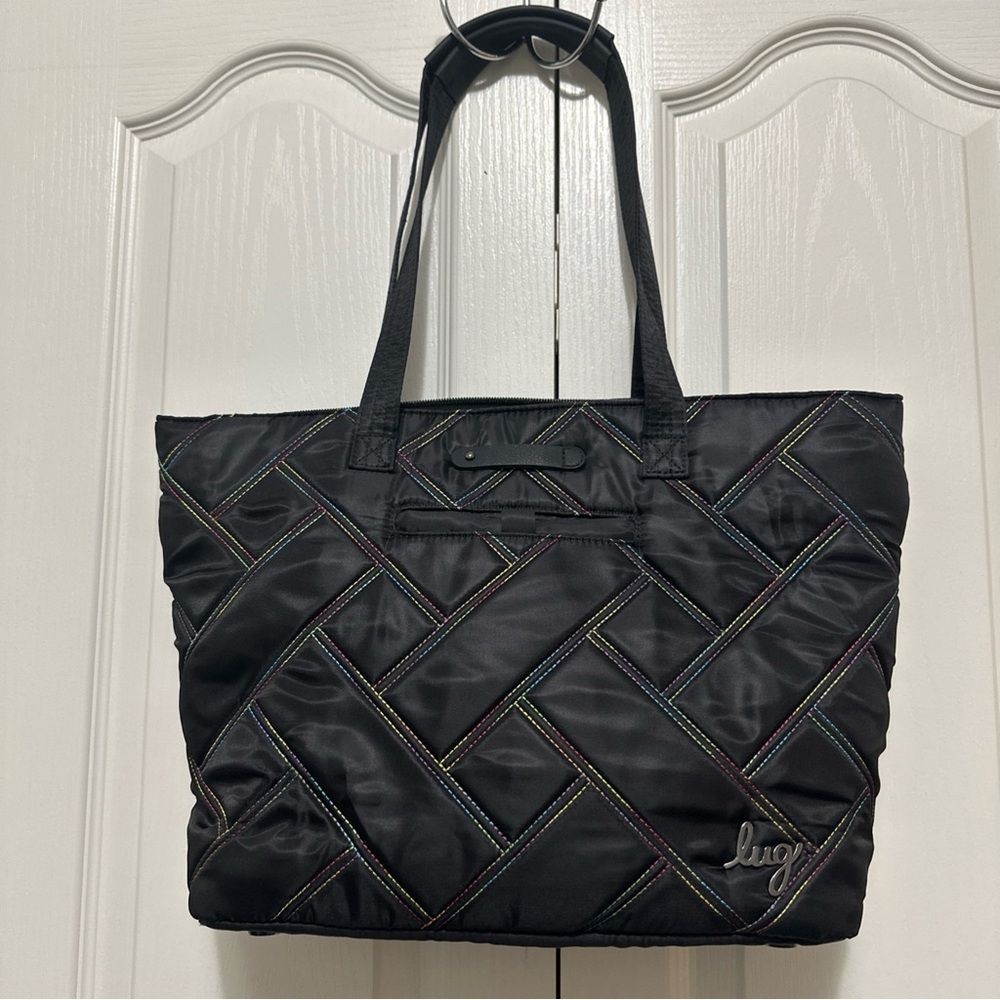 lug skyliner- black rainbow stitching